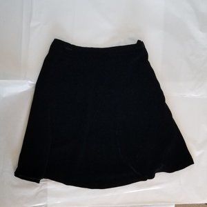 Ann Taylor Black Silk Rayon Velvet Swing Skirt